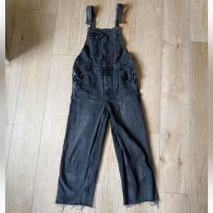 Free People Black Denim Overalls